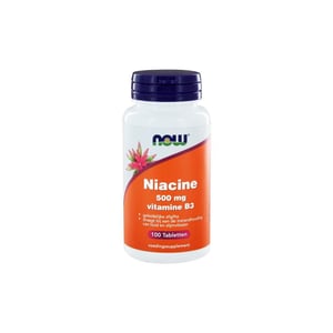 NOW Niacine 500 mg vitamine B3 geleidelijke afgifte NOW Niacine 500 mg vitamine B3 geleidelijke afgifte afbeelding