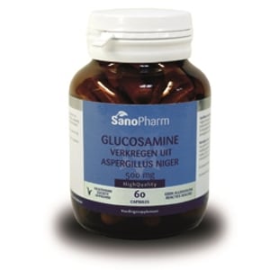 SanoPharm Glucosamine 500 mg verkregen uit Aspergillus niger SanoPharm Glucosamine 500 mg verkregen uit Aspergillus niger afbeelding