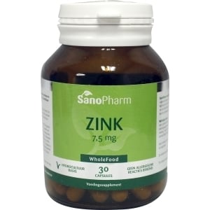 SanoPharm WholeFood Zink 7.5 mg afbeelding