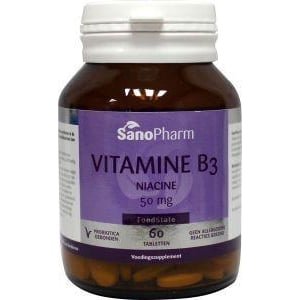 SanoPharm Vitamine B3 niacinamide 50 mg afbeelding
