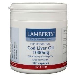 Lamberts Levertraan (cod liver oil) 1000 mg Lamberts Levertraan (cod liver oil) 1000 mg afbeelding