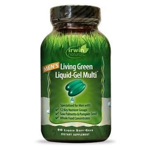 Irwin Naturals Living green liquid gel multi for men Irwin Naturals Living green liquid gel multi for men afbeelding