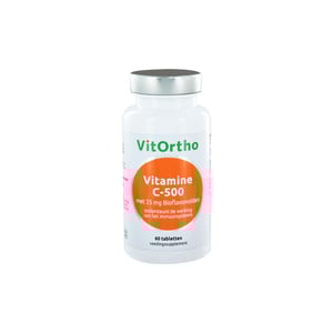 Vitortho Vitamine C-500 met 25 mg bioflavonoïden Vitortho Vitamine C-500 met 25 mg bioflavonoïden afbeelding