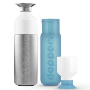 Dopper Dopper fles set Steel - Blue Dopper Dopper fles set Steel - Blue afbeelding