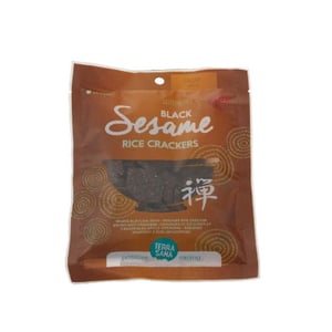 TerraSana Japanse bruine rijstcrackers zwarte sesam afbeelding