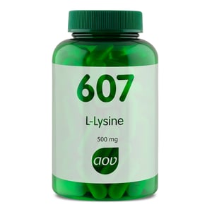 AOV Voedingssupplementen 607 L-lysine 500 mg AOV Voedingssupplementen 607 L-lysine 500 mg afbeelding
