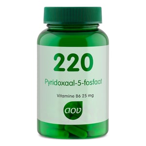 AOV Voedingssupplementen 220 Pyridoxaal-5-fosfaat (vitamine B6 als P5P) AOV Voedingssupplementen 220 Pyridoxaal-5-fosfaat (vitamine B6 als P5P) afbeelding