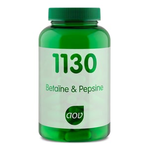 AOV Voedingssupplementen 1130 Betaine & Pepsine AOV Voedingssupplementen 1130 Betaine & Pepsine afbeelding