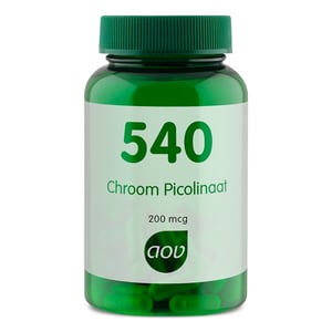 AOV Voedingssupplementen 540 Chroom Picolinaat 200 mcg AOV Voedingssupplementen 540 Chroom Picolinaat 200 mcg afbeelding