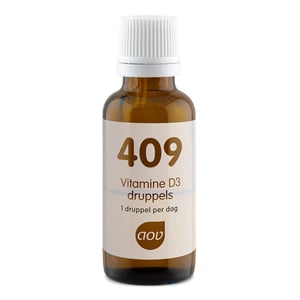 AOV Voedingssupplementen 409 Vitamine D3 Druppels 25 mcg (1000 IE) afbeelding