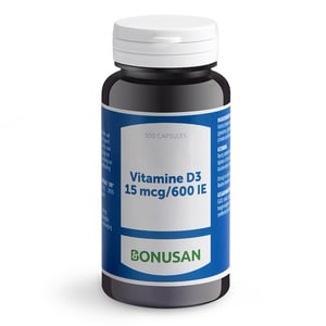Bonusan Vitamine D3 15 mcg Bonusan Vitamine D3 15 mcg afbeelding