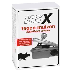 HG X lokbox tegen muizen & navulling HG X lokbox tegen muizen & navulling afbeelding