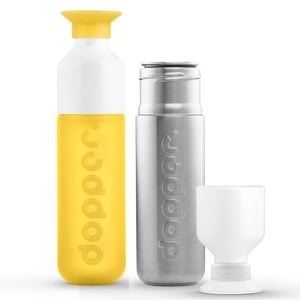 Dopper Dopper fles set Yellow - Solid Steel Dopper Dopper fles set Yellow - Solid Steel afbeelding