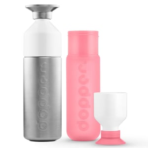 Dopper Dopper fles set Steel - Pink Dopper Dopper fles set Steel - Pink afbeelding