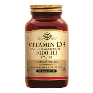 Solgar Vitamins Vitamin D-3 25 µg/1000 IU (vitamine D uit wolvet) afbeelding