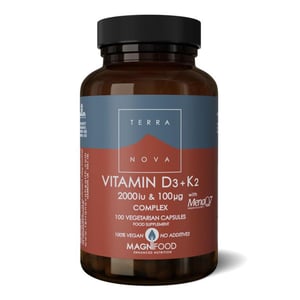 Terranova Vitamine D3 2000IU met K2 100 mcg complex Terranova Vitamine D3 2000IU met K2 100 mcg complex afbeelding
