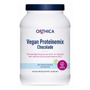 Orthica Vegan proteinemix chocolade Orthica Vegan proteinemix chocolade afbeelding
