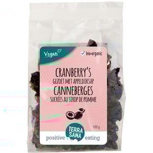 TerraSana Cranberry gezoet met appel diksap TerraSana Cranberry gezoet met appel diksap afbeelding