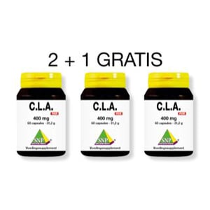 SNP CLA 400 mg Puur Actie 2 + 1 Gratis SNP CLA 400 mg Puur Actie 2 + 1 Gratis afbeelding