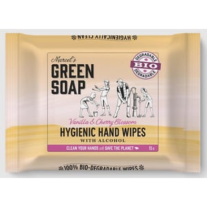 Marcel's Green Soap Hand Wipes Vanilla & Cherry Blossom bio afbeelding