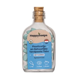 HappySoaps Tandpasta Tabs met Fluoride Spearmint afbeelding