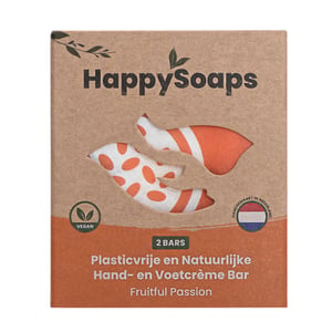 HappySoaps Fruitful Passion Hand- en Voetcrème Bar afbeelding