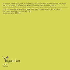 Vitaminstore Vitamine D3 Vloeibaar 25 mcg (1000 IE vitamine d druppels) afbeelding