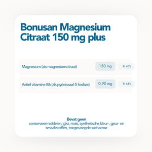 Bonusan Magnesiumcitraat 150 mg plus afbeelding