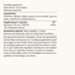 Vitaminstore Super D3 25 mcg vitamine D Vitaminstore Super D3 25 mcg vitamine D afbeelding