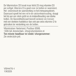 Vitaminstore Super D3 25 mcg vitamine D Vitaminstore Super D3 25 mcg vitamine D afbeelding