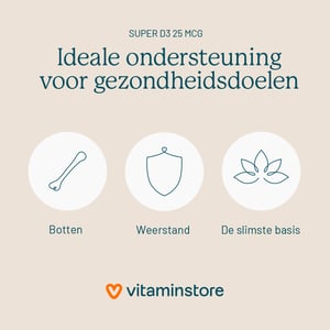 Vitaminstore Super D3 25 mcg vitamine D Vitaminstore Super D3 25 mcg vitamine D afbeelding