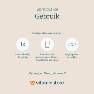 Vitaminstore Vegan D3 25 mcg (vegan vitamine D 1000 IE) afbeelding