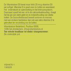 Vitaminstore Vitamin D3 25 mcg image