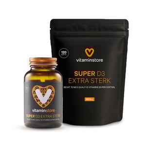 Vitaminstore - Super D3 Extra Sterk pot + refill 120 st.