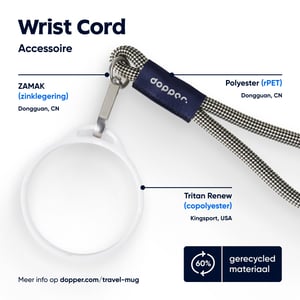 Dopper Wrist Cord - White Mug Ring - Sandy Black afbeelding