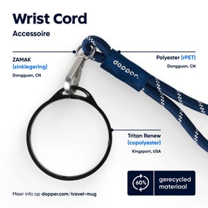 Dopper Wrist Cord - Black Mug Ring - Midnight Silver afbeelding
