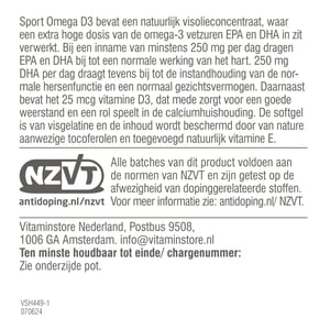 Vitaminstore Sport Omega D3 (NZVT-geprüft) Vitaminstore Sport Omega D3 (NZVT-geprüft) Abbildung