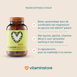 Vitaminstore Magnesium Bisglycinaat Vitaminstore Magnesium Bisglycinaat afbeelding