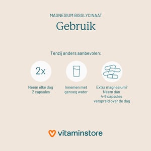 Vitaminstore Magnesium Bisglycinaat Vitaminstore Magnesium Bisglycinaat afbeelding