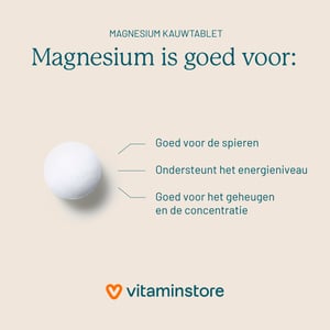 Vitaminstore Magnesium Kauwtablet Vitaminstore Magnesium Kauwtablet afbeelding