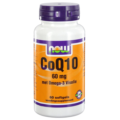 NOW CoQ10 60 mg met Omega-3 Visolie NOW CoQ10 60 mg met Omega-3 Visolie afbeelding