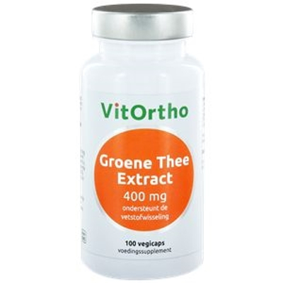 Vitortho Groene thee extract 400 mg Vitortho Groene thee extract 400 mg afbeelding