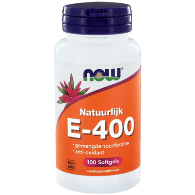 NOW Vitamine E-400 gemengde tocoferolen NOW Vitamine E-400 gemengde tocoferolen afbeelding