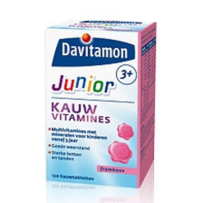 Davitamon Junior Kauwtabletten Framboos Davitamon Junior Kauwtabletten Framboos afbeelding
