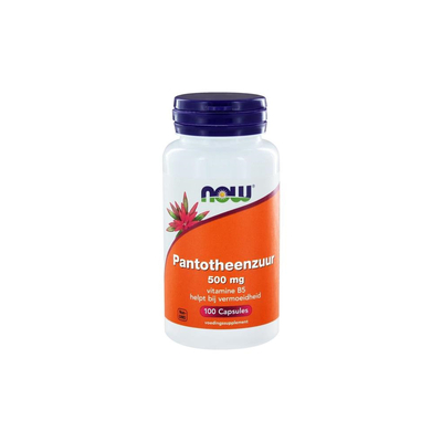 NOW NOW Pantotheenzuur 500 mg (B5) NOW NOW Pantotheenzuur 500 mg (B5) afbeelding