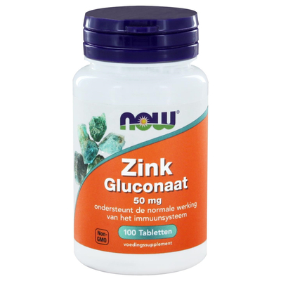 NOW Zink gluconaat 50 mg NOW Zink gluconaat 50 mg afbeelding
