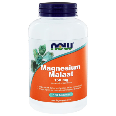 NOW Magnesium Malaat 115 mg NOW Magnesium Malaat 115 mg afbeelding