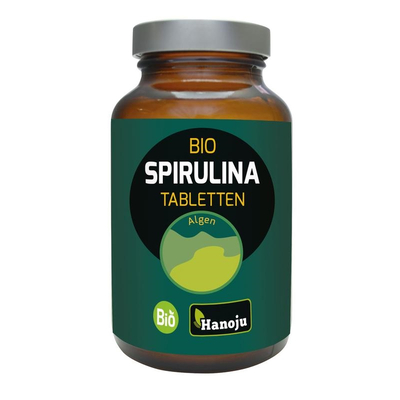 Hanoju Bio spirulina 400 mg glas flacon afbeelding