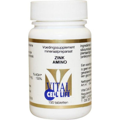 Vital Cell Life Zink amino 15 mg Vital Cell Life Zink amino 15 mg afbeelding
