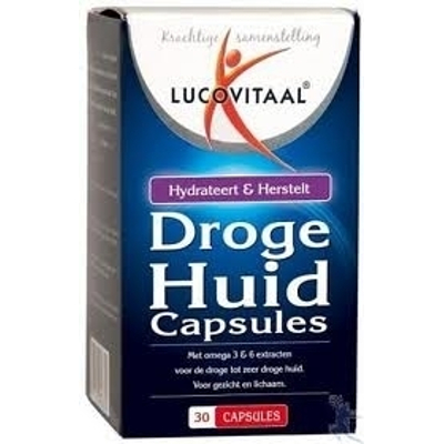 Lucovitaal Droge Huid Capsules met Hyaluronzuur 120 mg Lucovitaal Droge Huid Capsules met Hyaluronzuur 120 mg afbeelding